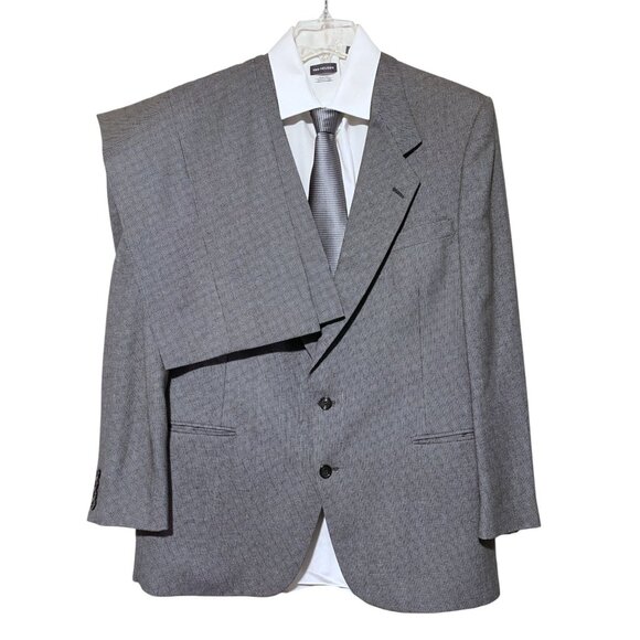 VTG Nino Cerruti Suit Pinhead Single Breasted Blazer 48 R Pleated Pants 38 x 39 - Picture 2 of 16